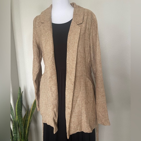 NWT - Crescent Women's Tweed Tan Office Blazer - Picture 13 of 16
